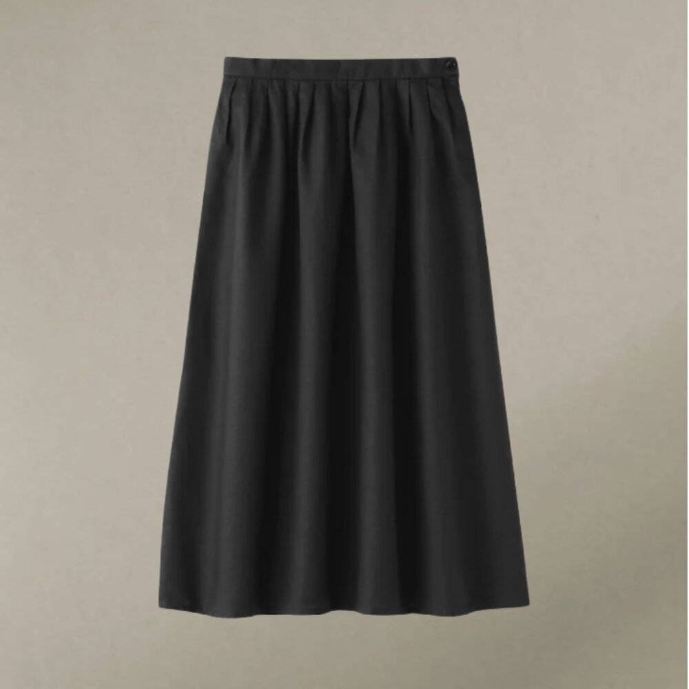 Black A line Midi Skirt